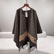 Fendi Brown Wool And Cashmere Poncho - 1