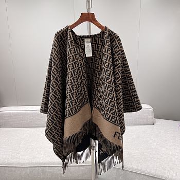 Fendi Brown Wool And Cashmere Poncho