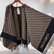 Fendi Brown Wool And Cashmere Poncho - 4