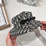 Dior Oblique Bucket Hat Navy Blue and Beige Blended Cotton Jacquard - 4