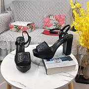 Dolce&Gabbana Calfskin Platform Sandals Black - 2
