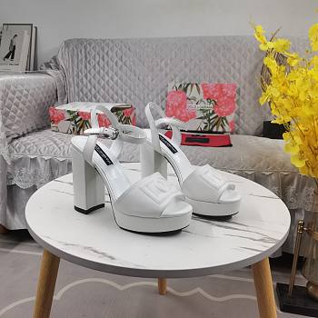Dolce&Gabbana Calfskin Platform Sandals White