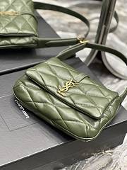 YSL Le 57 Hobo Bag In Quilted Lambskin Green Size 24 X 18 X 5.5 CM - 4