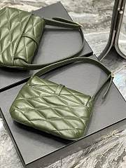 YSL Le 57 Hobo Bag In Quilted Lambskin Green Size 24 X 18 X 5.5 CM - 5