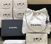 Chanel 22 Small Handbag AS3260 Shiny Calfskin & Rainbow Metal White Size 35 × 37 × 7 cm - 2