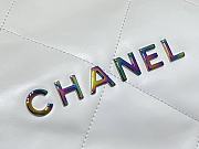 Chanel 22 Small Handbag AS3260 Shiny Calfskin & Rainbow Metal White Size 35 × 37 × 7 cm - 3