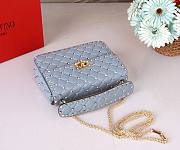 Valentino Medium Nappa Rockstud Spike Bag Blue Size 23*16*6.5 cm - 5