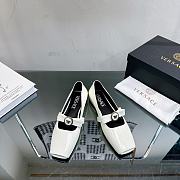 Versace Gianni Ribbon Open Patent Ballerinas White - 1