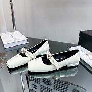 Versace Gianni Ribbon Open Patent Ballerinas White - 2