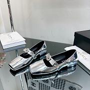 Versace Gianni Ribbon Open Metallic Ballerinas Silver - 5