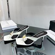 Versace Gianni Ribbon Low Patent Mules White - 3