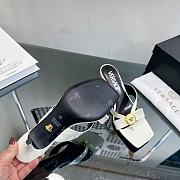 Versace Gianni Ribbon Low Patent Mules White - 2