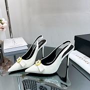 Versage Gianni Ribbon Mid Slingback Pumps White 9cm - 5