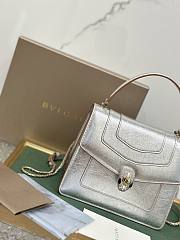 Bvlgari Serpenti Forever Top Handle Silver Size 18.5 x 16 x 10.5 cm - 3