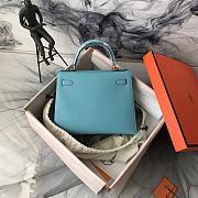 Hermes Kelly Light Blue With Silver Hardware Size 28cm - 5