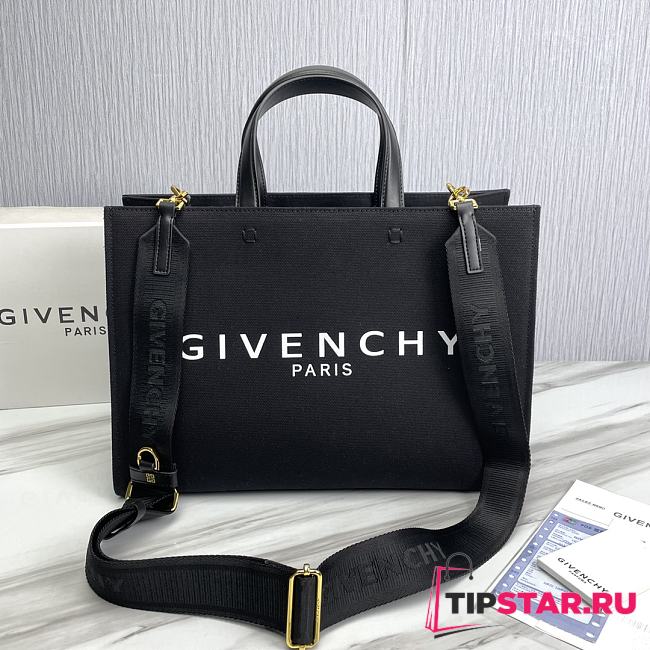 Givenchy Medium G-Tote Shopping Bag In Canvas Black Size 37x13x26cm - 1