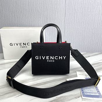 Givenchy Mini G-Tote Shopping Bag In Canvas Black Size 19x8x16cm