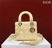 Dior Small Lady My ABCDior Bag Pastel Yellow Cannage Lambskin Size 20*16*8cm - 1