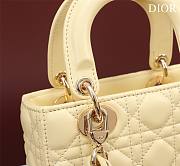 Dior Small Lady My ABCDior Bag Pastel Yellow Cannage Lambskin Size 20*16*8cm - 2