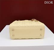 Dior Small Lady My ABCDior Bag Pastel Yellow Cannage Lambskin Size 20*16*8cm - 3