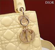 Dior Small Lady My ABCDior Bag Pastel Yellow Cannage Lambskin Size 20*16*8cm - 4
