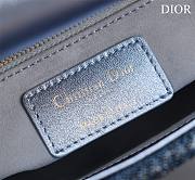 Mini Lady Dior Bag Metallic Calfskin and Satin with Celestial Blue Bead Embroidery Size 17*15*7cm - 2