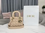 Small Lady Dior My ABCDIOR Bag Sand-Colored Cannage Lambskin Size 20x17x8 cm - 1
