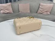 Small Lady Dior My ABCDIOR Bag Sand-Colored Cannage Lambskin Size 20x17x8 cm - 5