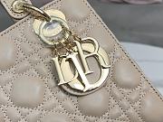 Small Lady Dior My ABCDIOR Bag Sand-Colored Cannage Lambskin Size 20x17x8 cm - 3