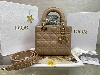 Small Lady Dior My ABCDIOR Bag Biscuit Cannage Lambskin Size 20x17x8 cm