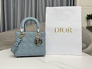 Small Lady Dior My ABCDIOR Bag Sky Blue Cannage Lambskin Size 20x17x8 cm - 1