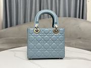 Small Lady Dior My ABCDIOR Bag Sky Blue Cannage Lambskin Size 20x17x8 cm - 3
