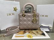 Small Lady Dior My ABCDior Bag Warm Taupe Cannage Lambskin Size 20 x 17 x 8 cm - 1