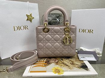 Small Lady Dior My ABCDior Bag Warm Taupe Cannage Lambskin Size 20 x 17 x 8 cm