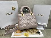 Small Lady Dior My ABCDior Bag Warm Taupe Cannage Lambskin Size 20 x 17 x 8 cm - 2