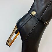 Fendi Delfina Black Leather High-Heeled Boots - 3