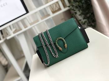 Gucci Dionysus Leather Mini Chain Bag Green 401231 Size 20x13x6 cm