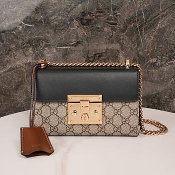 Gucci Padlock Small GG Shoulder Bag Black ‎409487 Size 20x12x8cm