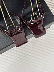 YSL Nova Sandals In Patent Leather Dark Red - 3