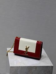 YSL Kate Small In Nappa Leather White/Red 742580 Size 20x13.5x6cm - 2