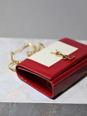 YSL Kate Small In Nappa Leather White/Red 742580 Size 20x13.5x6cm - 3