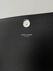 YSL Kate Medium In Grain De Poudre Embossed Leather Black/Silver 364021 Size 24x14.5x5cm - 5