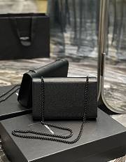 YSL Kate Medium In Grain De Poudre Embossed Leather All Black 364021 Size 24x14.5x5cm - 4