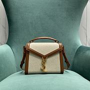 YSL Cassandra Mini Top Handle Bag In Raffia And Vegetable-Tanned Leather 623930 Size 20 X 16 X 7,5 CM - 1