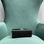YSL Cassandra Mini Top Handle Bag In Grain De Poudre Embossed Leather 623930 Black Size 20 X 16 X 7,5 CM - 5