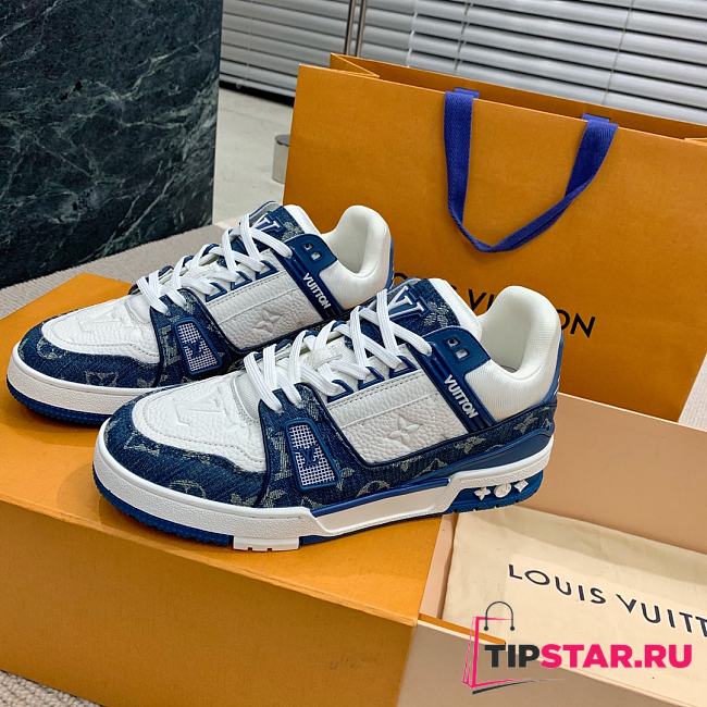 Louis Vuitton Icon LV Trainer Sneaker Blue Denim - 1