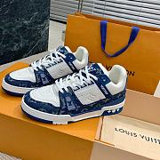 Louis Vuitton Icon LV Trainer Sneaker Blue Denim - 1