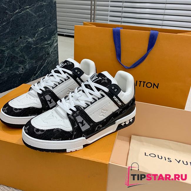 Louis Vuitton Icon LV Trainer Sneaker Black Denim - 1