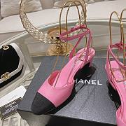 Chanel G45370 Slingbacks Coral Pink & Black - 5