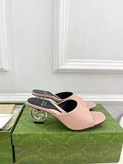 Gucci Women's Interlocking G Heel Sandal Light Pink ‎772569 - 1